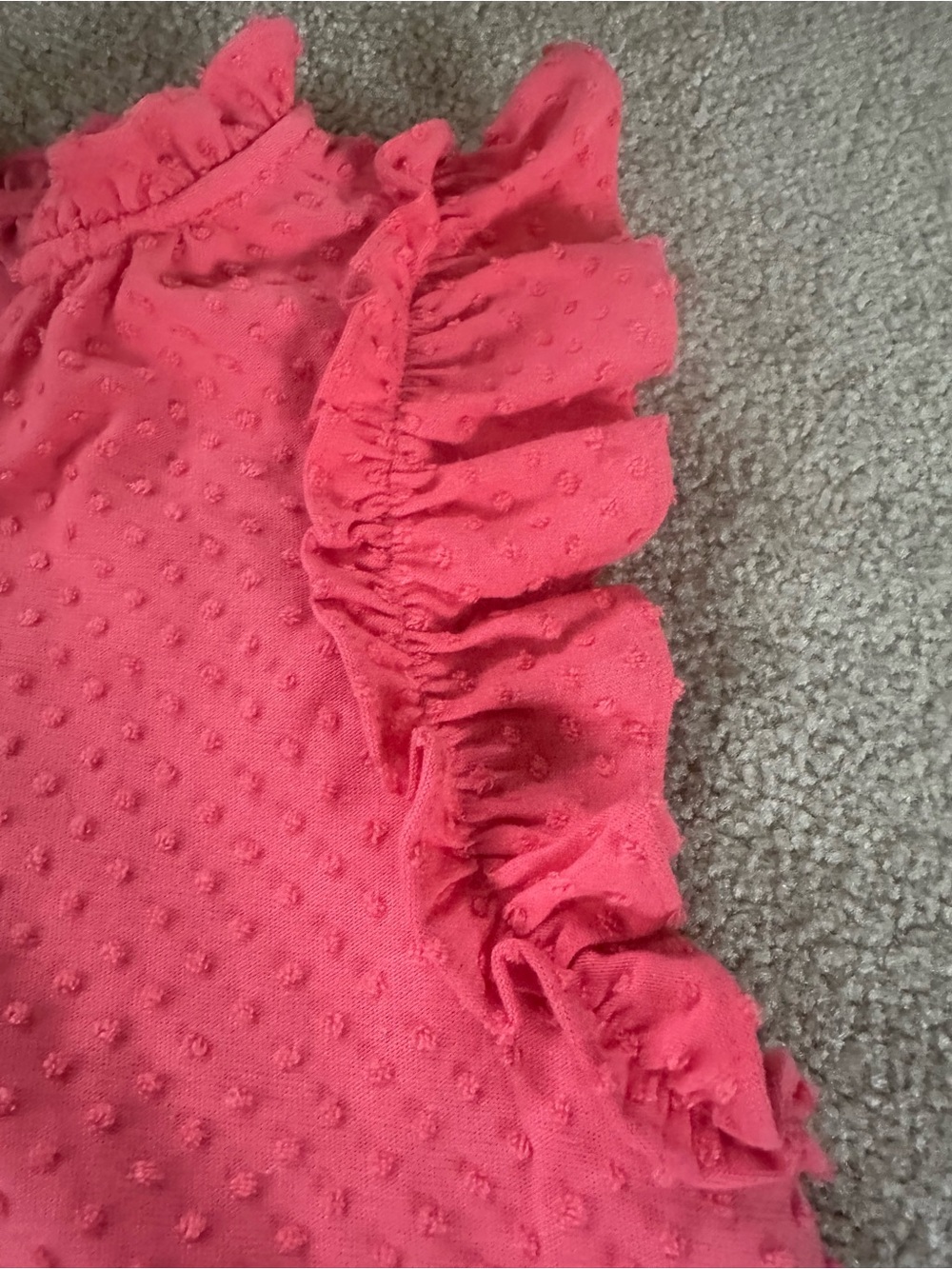 J. Crew Coral Pink Ruffle-Sleeve Swiss Dot Camisole - Picture 3 of 7